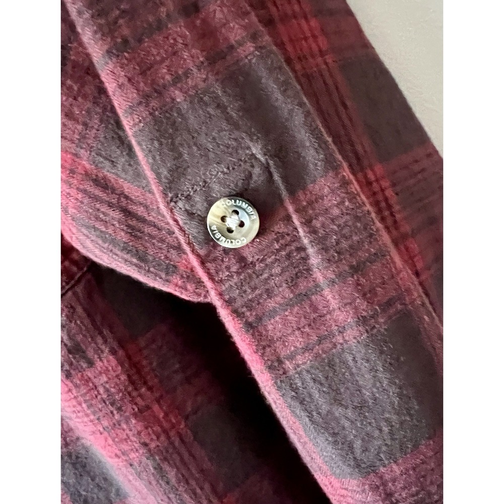 Columbia‎ Mens Plaid Long Sleeve Button Down Shirt Red Black Large RN 69724 - Picture 4 of 11